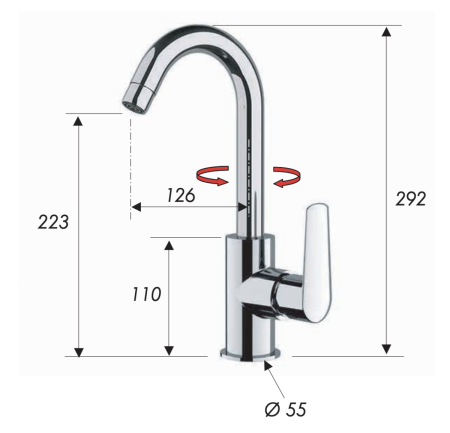 Смеситель для кухни Remer Vanity V72C на мойку хром