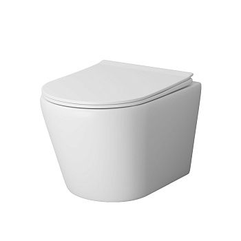 Унитаз подвесной Grossman Fly GR-4478MS белый с сиденьем микролифт безободковый каскадный смыв