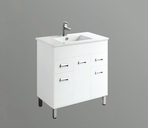 Раковина из сантехнического фаянса CeramaLux 9090E 90х50 встраиваемая цвет белый 1 отверстие под смеситель - фото 3