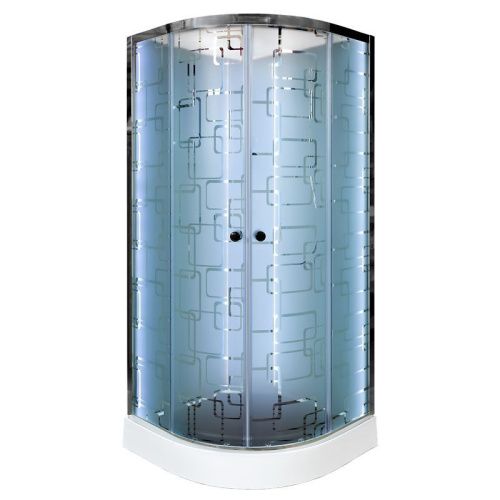 Душевая кабина AvaCan EM1590NLED+GM 90х90 четверть круга с крышей ориентация универсальная - фото 2