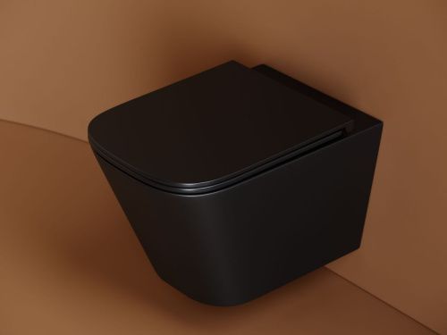 Унитаз подвесной Ceramica Nova UNION CN4009TMB черный с сиденьем микролифт безободковый смыв торнадо - фото 2