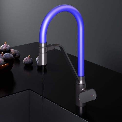 Смеситель для кухни Am.Pm Like F8007827 на мойку черный/синий - фото 4