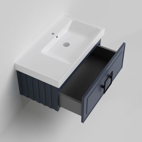Тумба с раковиной La Fenice CUBO NFNC-01-CUB-BG-90-3-90R 90х50 подвесная цвет синий - фото 2