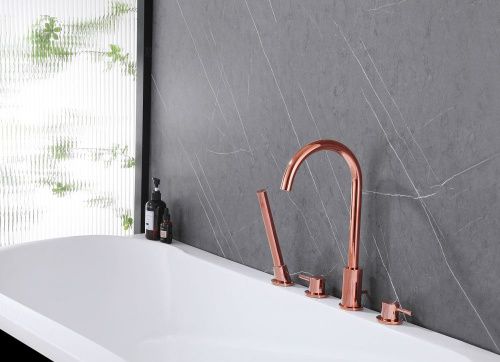 Смеситель Abber Wasser Kreis AF8113RG на борт ванны розовое золото - фото 2