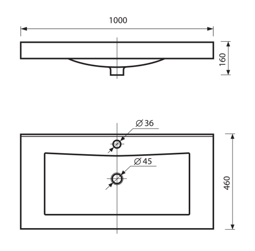 Раковина мебельная из искусственного камня Misty Мисти 100 Р-Мис14100 100х50 накладная цвет белый - фото 2