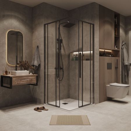 Душевая дверь Grossman Galaxy 1/2.K33.01.11.42.00 110х195 стекло прозрачное профиль графит