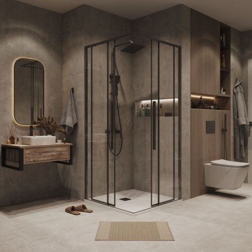 Душевая дверь Grossman Galaxy 1/2.K33.01.10.42.00 100х195 стекло прозрачное профиль графит - фото 5