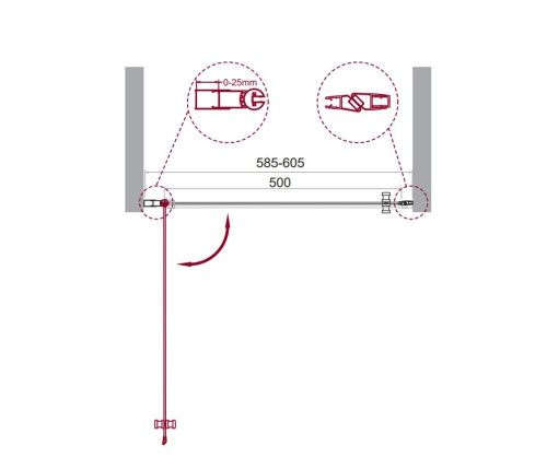 Душевая дверь BelBagno ETNA ETNA-B-1-60-C-Cr 60х195 стекло прозрачное профиль хром - фото 2
