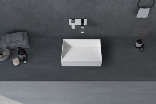 Раковина из искусственного камня Abber STEIN AS2623 60х40 накладная цвет белый без отверстий под смеситель - фото 2