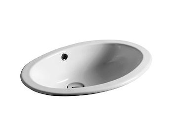 Раковина из сантехнического фаянса Simas S 50P bia 60х40 встраиваемая цвет белый