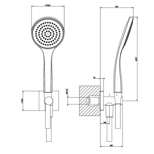 Душевой гарнитур Gessi Emporio shower 47323#299 настенный черный - фото 2