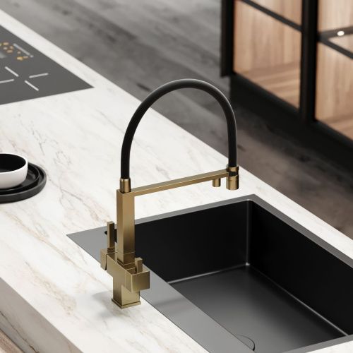 Смеситель для кухни Sancos Moro SC4006BG на мойку золото - фото 4