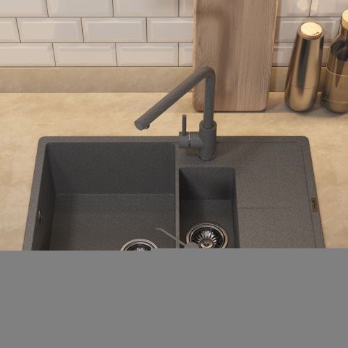 Кухонная мойка Uperwood Quartz Premium UPD-05 3910202118 80х50 цвет серый поверхность матовая - фото 4