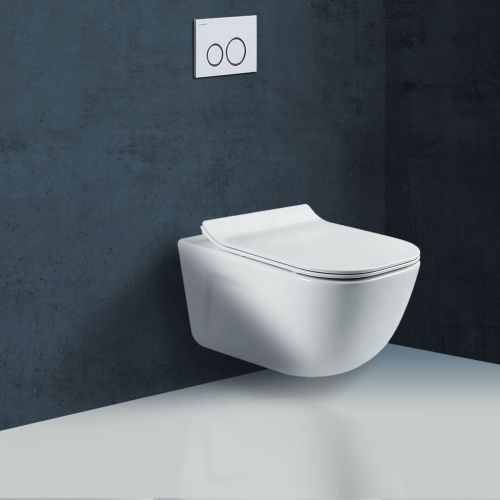 Унитаз подвесной Vincea Idea VT1-33 белый с сиденьем микролифт безободковый душевой смыв - фото 2