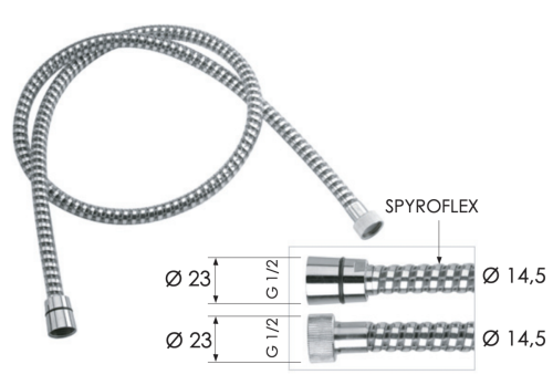 Душевой шланг Remer 334CNNC150brass хром - фото 2