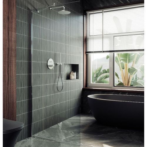 Душевая перегородка Maybah Glass MGD-677-5ш 110х195 стекло прозрачное профиль хром