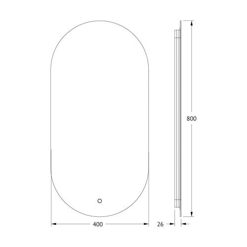 Зеркало с подсветкой Defesto OPTI DF 2902S 40х80 подвесное - фото 2