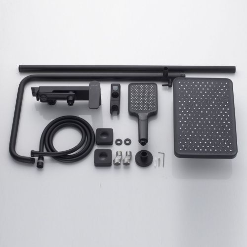 Душевая стойка Shevanik S4226H настенная цвет черный - фото 4