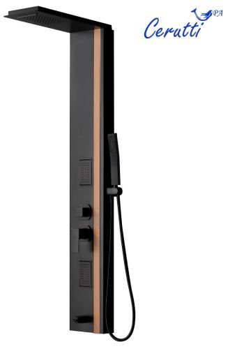 Душевая панель Cerutti SPA CT10400 настенная цвет черный - фото 4