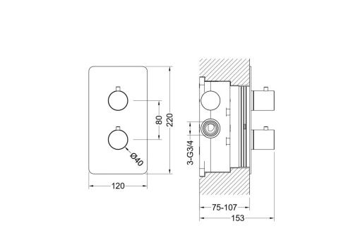 Смеситель для душа Aquatek Европа AQ1391BGM встраиваемый в стену вороненая сталь с термостатом - фото 2