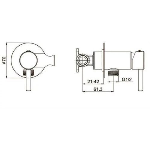 Гигиенический душ со смесителем Filarete Roun FL100BG серый - фото 3