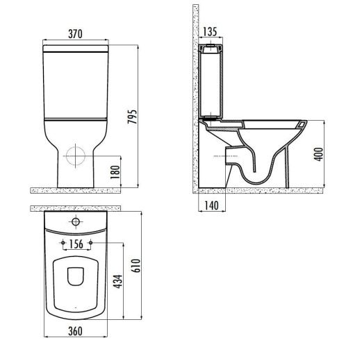 Чаша унитаза напольная Creavit Lara LR310-11CB00E-0000 цвет белый без бачка без сиденья душевой смыв - фото 2