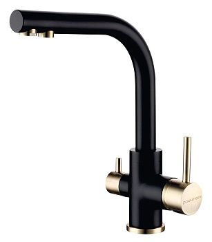 Смеситель для кухни Paulmark ESSEN Es213011-401BR на мойку черный/бронза
