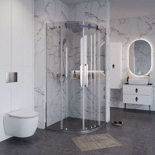 Душевой уголок Grossman Classic 301.K33.04.1010.10.00 100х100 стекло прозрачное профиль хром без поддона - фото 3