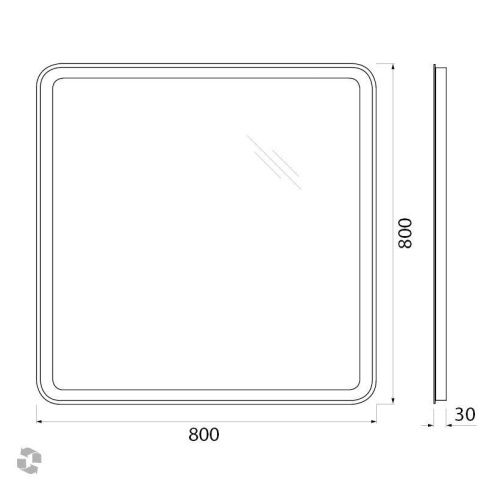 Зеркало с подсветкой BelBagno Marino SPC-MAR-800-800-LED-BTN 80х80 подвесное - фото 5