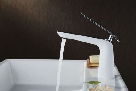 Смеситель LeMark Melange LM4906CW на раковину белый/хром