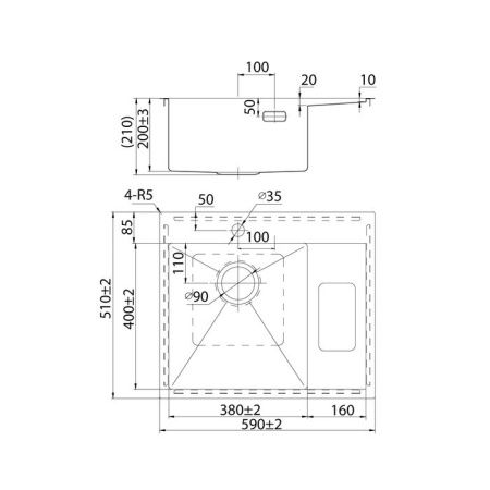 Кухонная мойка Iddis Haze HAZ59SLi77 60х50 цвет серый поверхность матовая