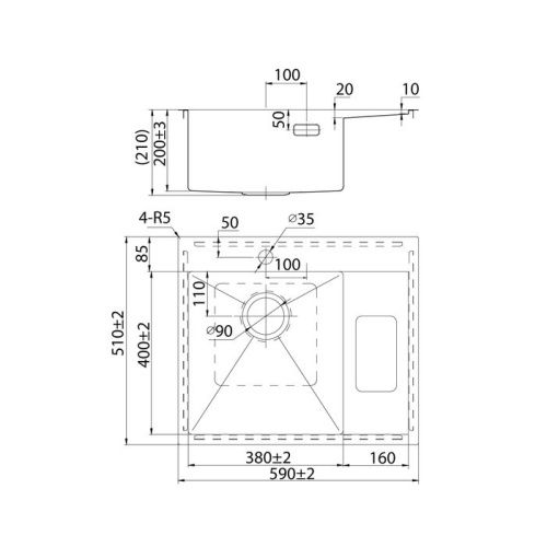 Кухонная мойка Iddis Haze HAZ59SLi77 60х50 цвет серый поверхность матовая - фото 2