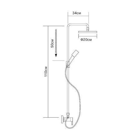 Душевая стойка D-Lin D10A07 настенная цвет хром