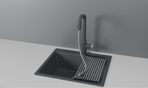 Смеситель для кухни Granula 8171, ГРАФИТ на мойку серый - фото 2