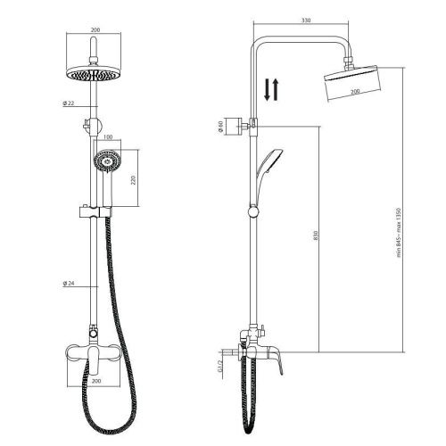 Душевая стойка Rush ST4235-10 настенная цвет хром - фото 2