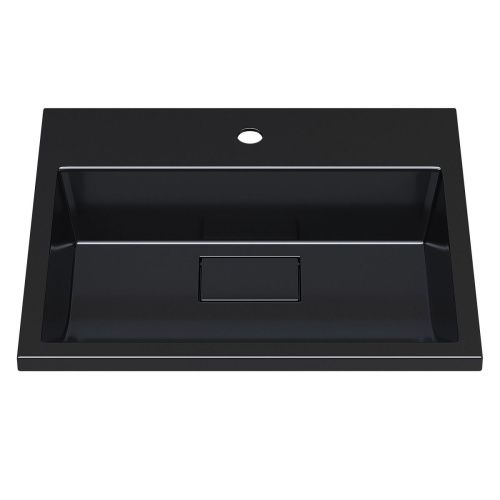 Раковина из искусственного камня Uperwood Barsa 3939193460 50х50 полувстраиваемая цвет черный - фото 5