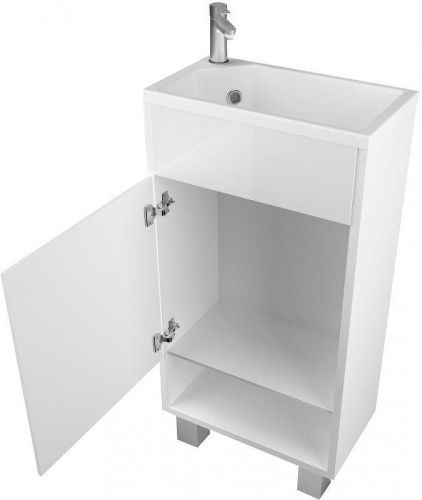 Тумба с раковиной 1MarKa Lira У85921 40х20 напольная цвет белый - фото 3