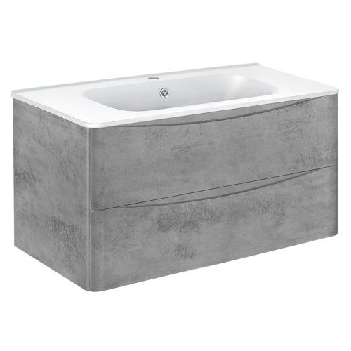 Тумба под раковину Vincea Paola VMC-2P100BT 100х50 подвесная цвет серый - фото 4