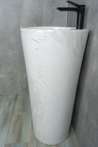 Раковина керамическая Gid Autonomo 81115 40х40 напольная цвет многоцветный 1 отверстие под смеситель - фото 3