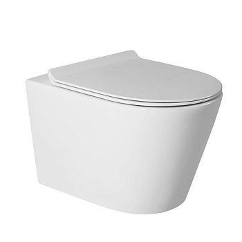 Унитаз подвесной Bond Oval F03-10 белый с сиденьем микролифт безободковый душевой смыв