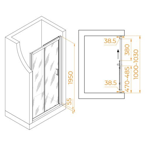 Душевая дверь RGW Passage 350801610-11 100х195 стекло прозрачное профиль хром - фото 3