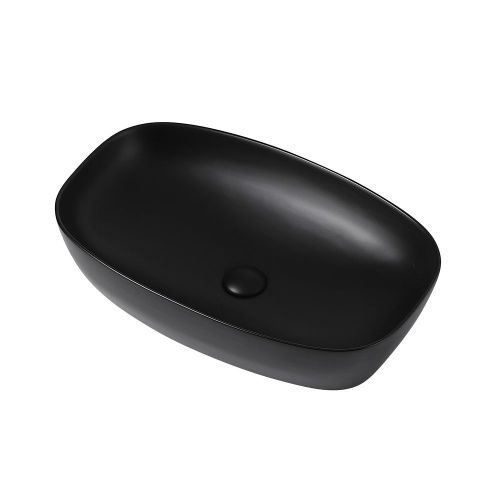 Раковина керамическая Abber RECHTECK AC2206MB 60х40 накладная цвет черный без отверстий под смеситель - фото 2