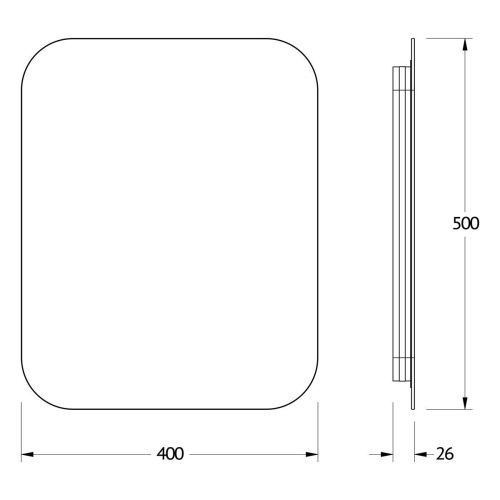 Зеркало с подсветкой Defesto OPTI DF 2811R 40х50 подвесное - фото 2