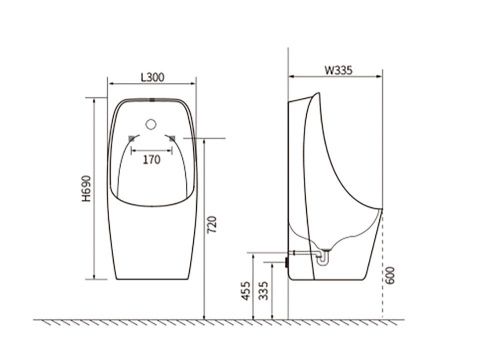 Писсуар подвесной Aquatek AQ3060-S-00 белый - фото 2