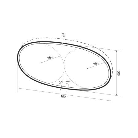 Зеркало с подсветкой Wellsee 7 Rays' Spectrum 172202000 100х50 подвесное