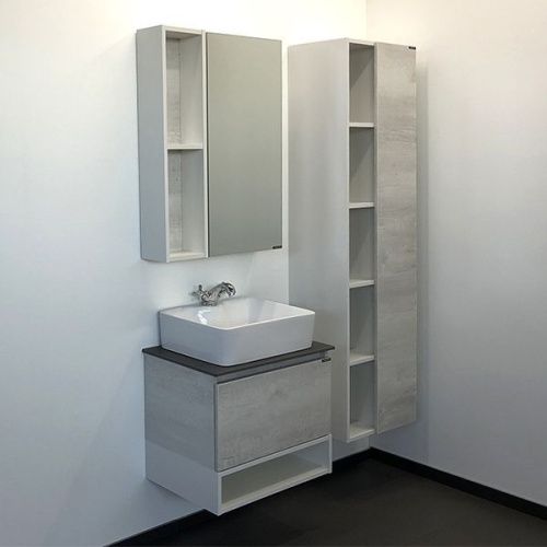 Тумба с раковиной Comforty Прага 00-00014536CF 60х40 подвесная цвет серый - фото 5