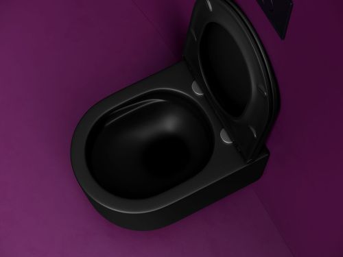 Унитаз подвесной Ceramica Nova ULMA CN4006TMB черный с сиденьем микролифт безободковый смыв торнадо - фото 5