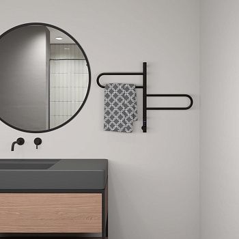 Полотенцесушитель электрический Vincea VTD-1R1CBE 45х60 черный