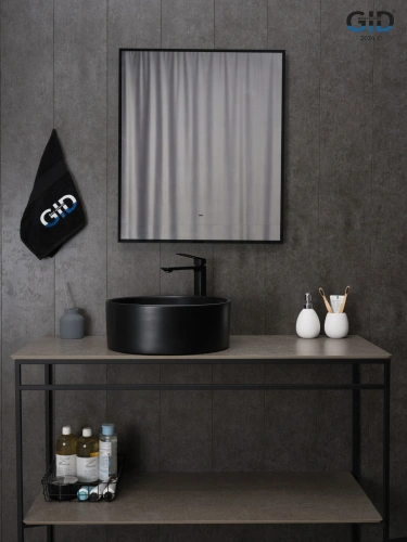 Раковина керамическая Gid Esfera 53368 40х40 накладная цвет черный без отверстий под смеситель - фото 3