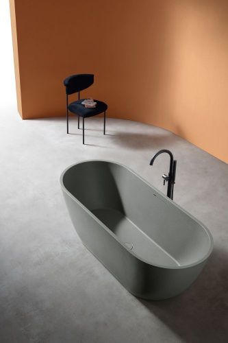 Ванна из искусственного камня Abber Frankfurt AM9941MLG 170х75 отдельностоящая овальная с каркасом - фото 3